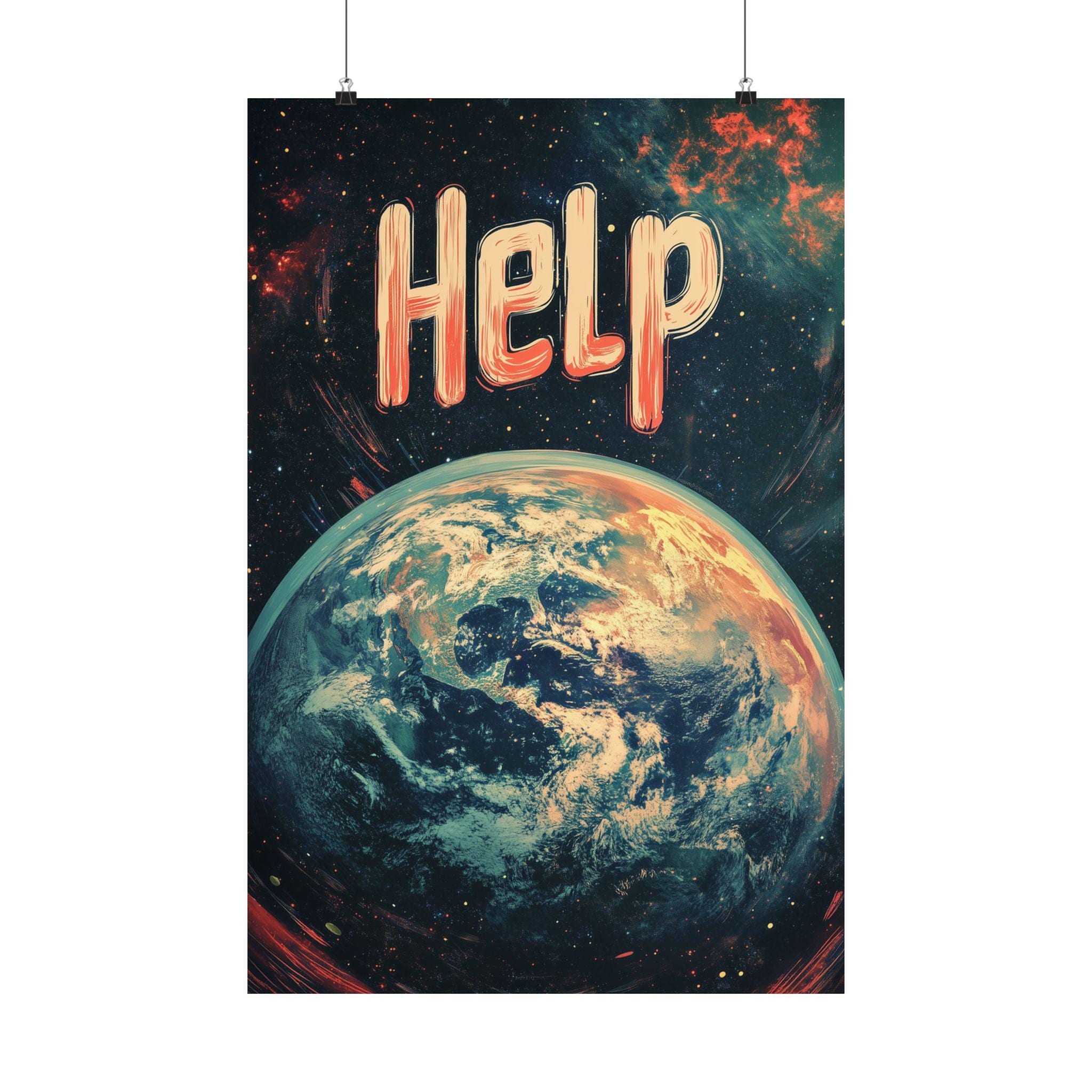 Help the Earth Poster Wall Art Environmentalist Poster Stop Climate Change Save the Planet Poster for Home Office or Dorm Decor