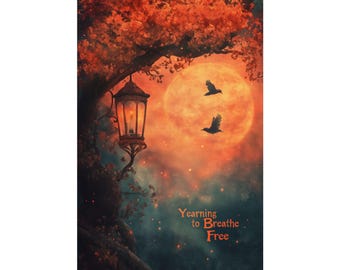 Yearning to Breathe Free Poster Wall Art Inspirational Statue of Liberty Poetry Overcome and Live Free for Home Office or Dorm Decor