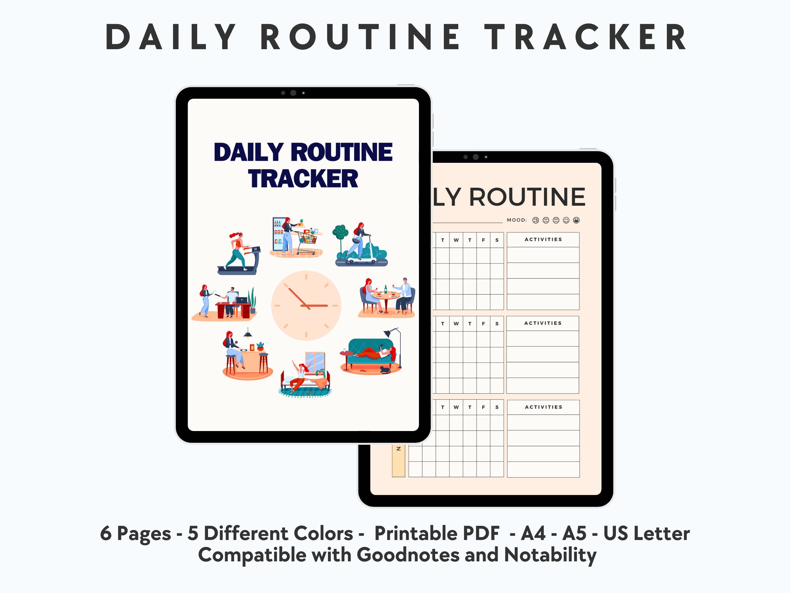 Daily Routine, Routine Tracker, Daily Tracker, Daily Routine Printable ...