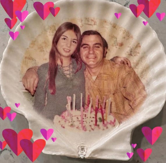 Mother's Day and Father's Day Gift Ideas – Personalized Photo on Seashell, One of a Kind Keepsake