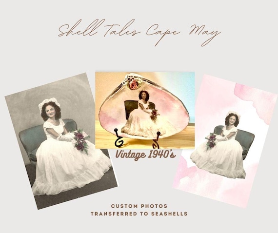 Custom Photo Restoration on a Seashell – Preserve & Reimagine Your Old Photo to a Shell