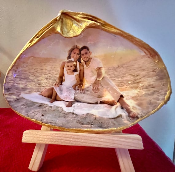 Custom Photo Seashell Keepsake: Jersey Shore Beach Decor, Recording a life milestone