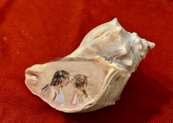 Valentine’s Day Gift Ideas – Personalized Photo on Seashell, One of a Kind Keepsake