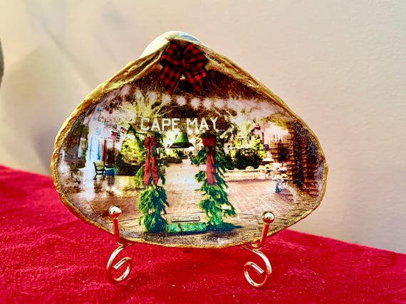 Cape May Photo Shell Keepsake: Personalized Beach Vacation Gift