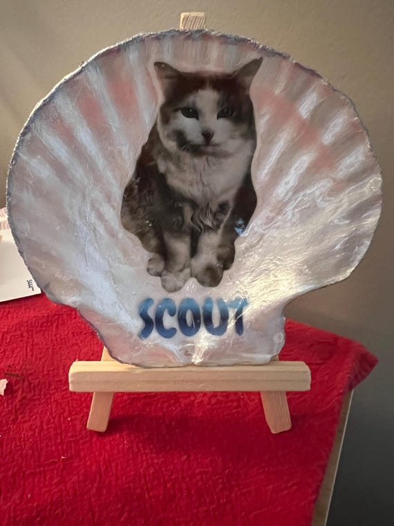 Pet Photo Shell Ornament – Your Personalized Christmas Ornament – For every Pet Shell Tale sold- 10 dollars is donated to help shelter pets.