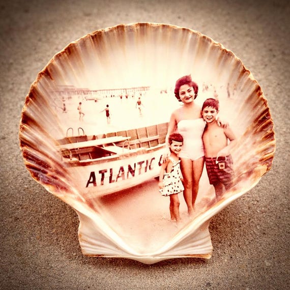 Mother's Day Gift Ideas – Personalized Photo on Seashell, One of a Kind Keepsake