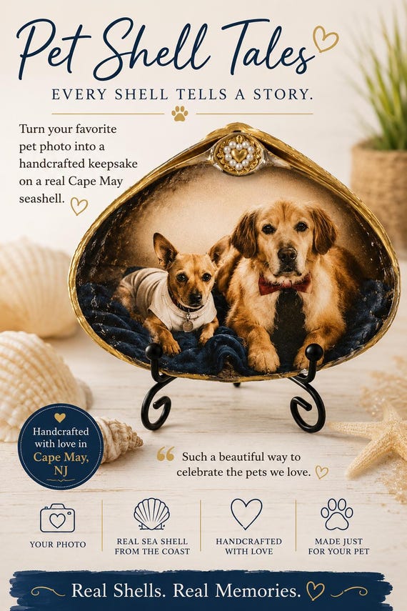 Pet Memorial Seashell Keepsake | Custom Photo Clam Shell Tribute | Personalized Pet Loss Gift