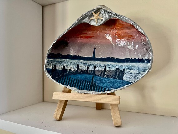 Cape May Landmark Shells – Handcrafted Photo Keepsakes on Natural shells-Vacation Gifts, Gifts from Bed and Breakfasts, Cape May Souvenirs