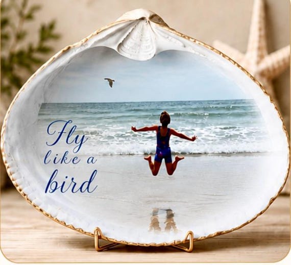 Grandchildren Shell- Timeless Memories with a custom-made keepsake from the beach for grandparents. Photos can be edited to your perfection.