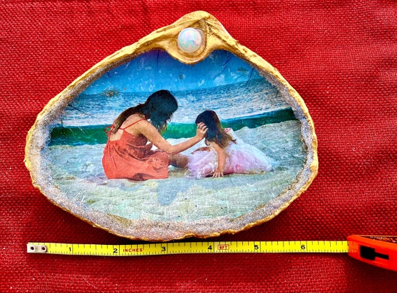 Custom Photo Seashell Keepsake: Jersey Shore Beach Decor