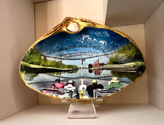 Travel Memory Keepsake • Family Trip Gift • Custom Photo Souvenir • Retirement or Anniversary Trip Gift, Photo Transferred into a Shell