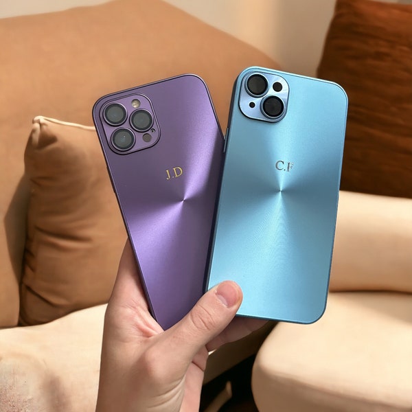 Funda de teléfono con nombre personalizado para iPhone 15, 14, 12, 13 Pro Max, iniciales personalizadas XR 11, funda trasera reflectante para teléfono, cumpleaños para ella