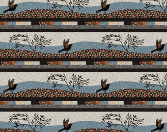 Origins Silhouetted border stripe by Jamie Kelvestran for P&B fabrics. 1/2 yard cut