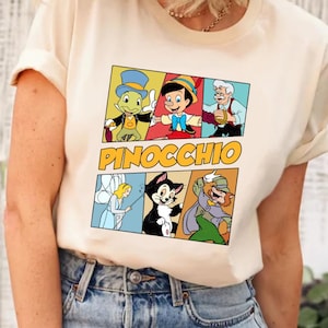 Disney Pinocchio Shirt, Disney Pinocchio Movie Shirt, Pinocchio and Jiminy Cricket Shirt, Vintage Pinocchio Shirt, Disneyland Shirt