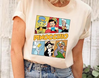 Disney Pinocchio Shirt, Disney Pinocchio Movie Shirt, Pinocchio and Jiminy Cricket Shirt, Vintage Pinocchio Shirt, Disneyland Shirt