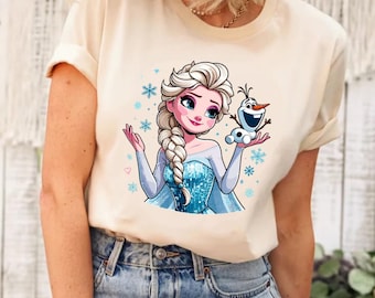Camiseta Elsa de Frozen de Disney, camiseta de Frozen de Disney, camiseta de Frozen Friends, camiseta de Anna de Frozen de Disney, camiseta de Olaf de Frozen de Disney, camiseta de princesa de Disney
