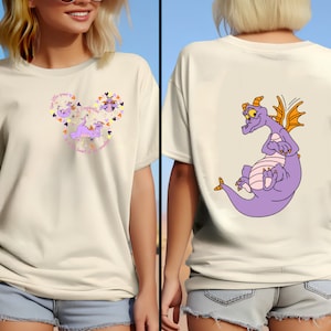 Two-Sided Disney Figment Epcot Castle Shirt, Purple Dragon T-Shirt, Epcot Flower Festival Shirt,Disneyland Family Vacation Shirts