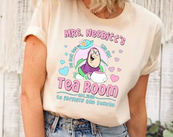 Camisa de salón de té de la señora Nesbitt, Toy Story Buzz Lightyear, camisa de globo de Toy Story, Woody, Jessie, Slinky, camisa de cumpleaños de Toy Story
