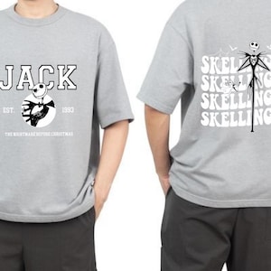 Two-Sided Jack Skellington Shirt, Jack Skellington Shirt, Jack and Sally Shirt, Disney Nightmare Shirt, Sally Skellington Shirt