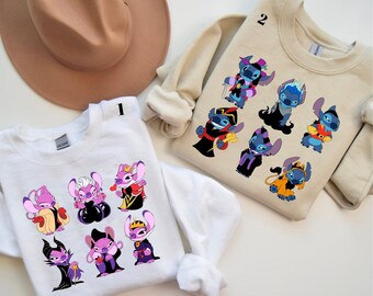 Disney Stich und Angel Halloween Shirt, Disney Halloween Shirt, Stitch Shirt, Stitch und Engel Shirt, Stitch Halloween Shirt