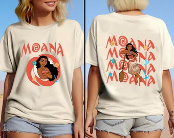 Camiseta Disney Princess Moana de dois lados, camiseta Disney Princess, camiseta Princesa Moana, camiseta Moana, camiseta Princesa, camiseta Disney Princess Moana