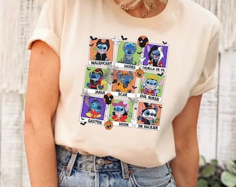 Disney Stich Halloween Shirt, Disney Halloween Shirt, Stitch und Engel Shirt, Stitch Halloween Shirt