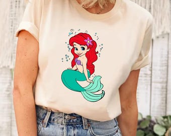 Camiseta de la princesa Ariel de Disney, camiseta de la princesa Disney, camiseta de la princesa Ariel, camiseta de las princesas, camiseta de Disneyland, camiseta de los personajes de las princesas