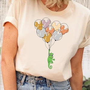 Disney Pascal with Mickey Balloon Tee,Pascal Rapunzel Shirt,Disney Princess Rapunzel Tee,Tangled Rapunzel Tee,Disneyland Family Vacation Tee