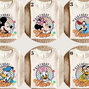 Shirt Mickey en vrienden verjaardagsvibes, shirt Disney Mickey en vrienden, shirt Mickey Mouse, shirt retro Mickey, shirt Disney-figuren