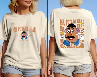 両面ミスターポテトヘッドシャツ、トイストーリーシャツ、トイストーリーキャラクターシャツ、トイストーリーフレンズシャツ、トイストーリーミスターポテトヘッドシャツ