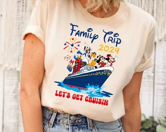 Family Trip Let's Get Cruisin Shirt, Disney Cruise Family Vacation Shirt, Mickey and Friends Let's Cruise Shirt, Mickey and Friends Shirt