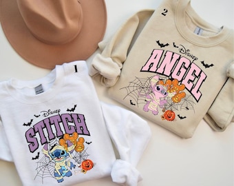 Stich und Angel Halloween Shirt, Disney Stitch Halloween Shirt, Disney Halloween Shirt, Stitch Shirt, Stitch Halloween Shirt