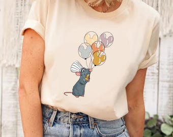 Remy Ratatouille Mickey Balloon Shirt, Ratatouille Tee, Anyone Can Cook Tee, Ratatouille Remy Little Chef Anyone Can Cook Tee