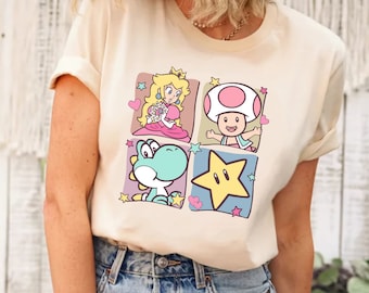 Princess Peach And Friends Shirt, Princess Peach  Shirt, Super Mario Character Shirt, Mario & Friends Party Shirt, Super Mario Birthday Tee