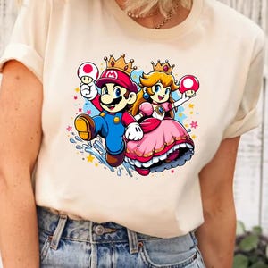 Super Mario Love Shirt, Super Mario Character Shirt, Mario & Princess Peach Shirt, Mario Peach Couple, Princess Peach Shirt, Mario Shirt