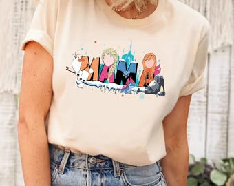 Camiseta de mamá de Frozen de Disney, camiseta de Elsa de Frozen de Disney, camiseta de Anna de Frozen de Disney, camiseta de Olaf de Frozen de Disney, camiseta de princesa de Disney