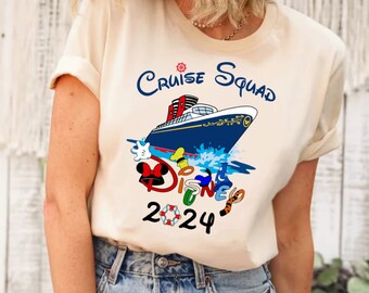 Disney Cruise Squad 2024 Shirt, Disney Cruise Family Vacation Shirt, Mickey and Friends Let's Cruise Shirt, Mickey and Friends Shirt