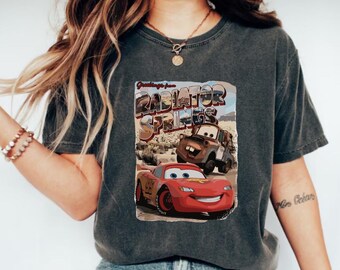 Camiseta de Cars de Radiator Springs, camiseta de Rayo McQueen y sus amigos, camiseta de personajes de Cars de Disney, camiseta de amigos de Cars, camiseta de Rayo McQueen