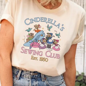 Camisa do clube de costura da Cinderela, camisa da Disneyworld, camisa da princesa Cinderela da Disney, camisa da Cinderela, camisa da princesa da Disney