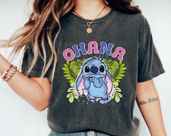 Camiseta Disney Stitch Ohana, Camiseta Stitch, Camiseta com Personagem Stitch, Camiseta Stitch e Lilo, Camiseta Viagem Disney, Disney Stitch