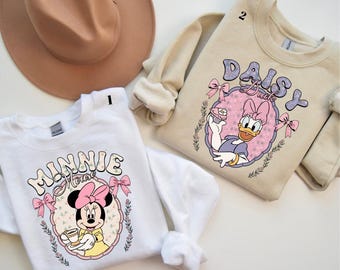 Camiseta de Minnie y Daisy Coquette, camiseta de personajes de Mickey, camiseta de Mickey y Minnie, camiseta de Disneyworld, camiseta de Mickey Mouse, camiseta de Disney