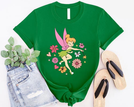 Disney Princess Tinkerbell Retro Flower Shirt, Disney Tinkerbell