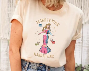 Chemise princesse Disney Aurora, chemise princesse Disney, chemise personnages princesse, t-shirt Disneyland, chemise princesses, chemise princesse aquarelle