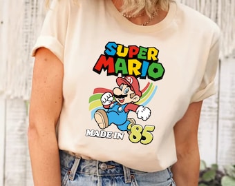 Super Mario Made In 85 Shirt, Super Mario Shirt Mario & Friends Party Shirt, Super Mario Birthday, Mario Bros Shirt,Mario Sweatshirt