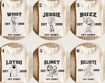 Shirt Toy Story-personages, Disney Toy Stoy-shirt, Toy Story aangepast shirt, Toy Story-shirt, shirt Disney-personages, shirt Toys Crossing