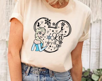 Camiseta Elsa de Frozen de Disney, camiseta Let It Go de Frozen de Disney, camiseta Frozen, camiseta Anna de Frozen de Disney, camiseta Olaf de Frozen de Disney, camiseta Princesa de Disney