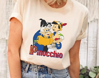 Disney Pinocchio Shirt, Disney Pinocchio Movie Shirt, Pinocchio and Jiminy Cricket Shirt, Vintage Pinocchio Shirt, Disneyland Shirt