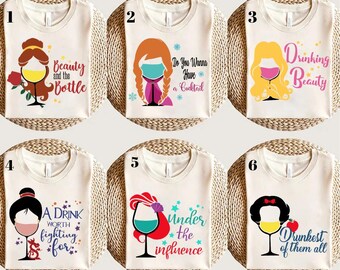 ディズニープリンセス ワイングラス シャツ、ディズニープリンセス シャツ、ディズニープリンセス シャツ、ディズニープリンセス キャラクター シャツ、プリンセス シャツ