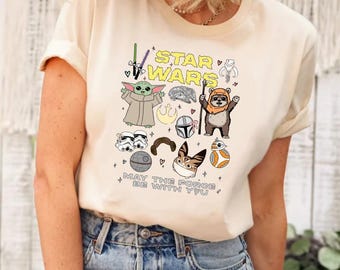 Que la force soit avec vous, chemise Star Wars, chemise personnages Star Wars, chemise Star Wars, chemise amis Star Wars, chemise personnages Star Wars