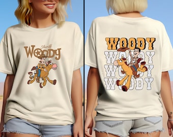 Camisa de Toy Story del sheriff Woody de dos caras, Sheriff Woody de Toy Story, camisa de globo de Toy Story, Woody, Jessie, camisa de Toy Story Land